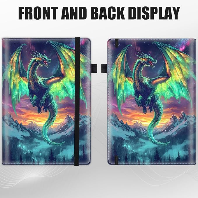 Hardcover Executive Notebooks, A5 PU Leather Lined Journal Notebook, 200 Pages Thick Paper Subject Notebooks for School,Work,Home Writing Business Notebook, Diary Book, Dragon