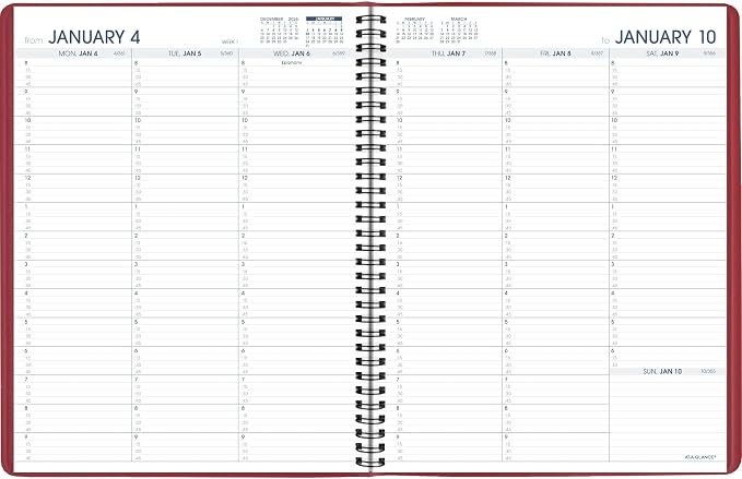 AT-A-GLANCE 2027 Appointment Book Planner, Weekly, 8.25" x 11", Red (709401327)