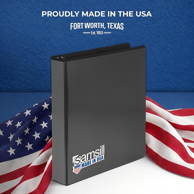 Samsill Economy 1.5 Inch 3 Ring Binder Bulk Pallet, Round Ring Binder, Customizable Clear View Cover, Black, Pallet of 720 Binders in 60 Cartons
