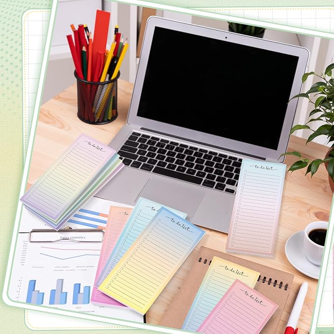 Censen 10 Pack 500 Sheets to Do List Notes Daily Checklist Notepad with 50 Sheets Undated Memo Pad Color Block Shopping List Weekly Plan Notepad Organizer Planners(Vivid Color,Lined)