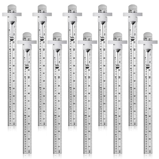 10 Pieces 6 Inch 15 cm Pocket Ruler Flexible Precision Stainless Steel Ruler with Detachable Clips Stainless Steel Pocket Clip Scale Gauge Metric British System