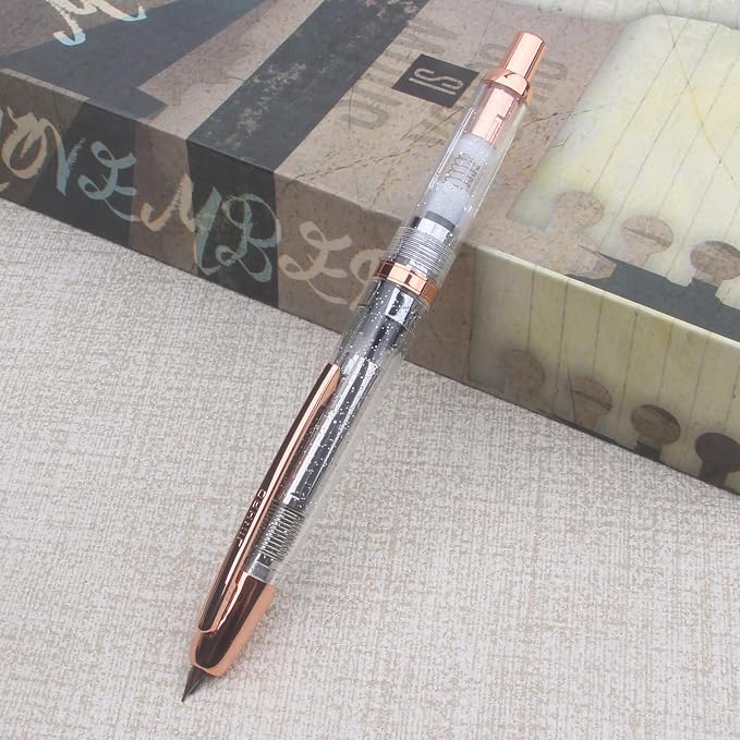 JINHAO 20 Pink Red Gold Clip Resin Press Fountain Pen EF Ink Pen with Converter School Supplies Stationery