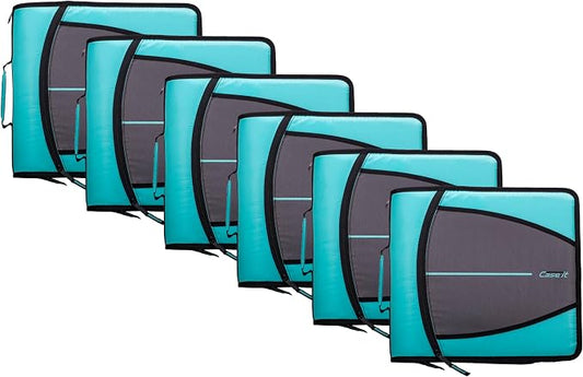 Case-it Mighty Zip Tab School Zipper Binder | 3-Inch O-Rings, 600-Sheet Capacity, 5-Subject Expanding File Folder, Multiple Pockets & Storage Organizer, Shoulder Strap | D-146 Spearmint | 6 Pack