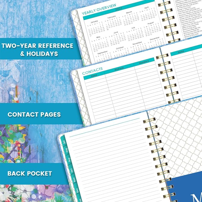 2027 Planner - 6.4" x 8.5", 2027 Planner Weekly and Monthly from Jan. - Dec.2027, 27 Calendar with Monthly Tabs, Sturdy Cover, Premium Paper, Strong Twin-wire, Back Pocket