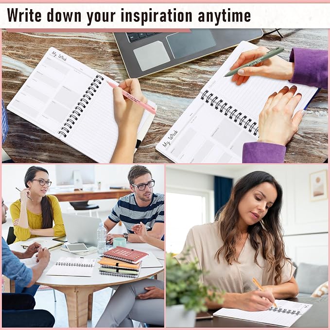 Resurhang 48 Pcs/24 Set Back to School Gifts for Students Teacher, Inspirational A6 Spiral Journal Notebook with Pen for Employee Team Teachers Students Classroom Rewards(Bright Color,Team Together)