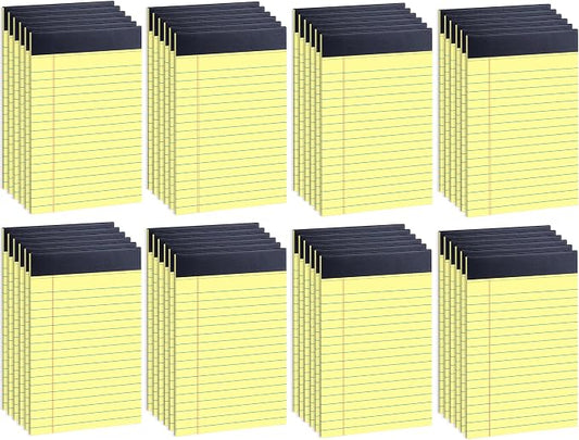 48 Pack Legal Pads 5 x 8 Inch Yellow Notepads College Ruled Writing Pads | Perforated Memo Pads with Lined Paper for Office, School and Home; Great for Notes, Lists, Planning and Daily Writing