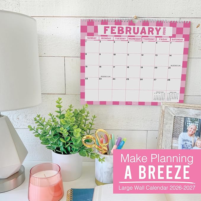 2026 Calendar Wall - 2026 Wall Calendar Large, 18-Month Hanging Calendars for School, Home & Office, Academic Monthly Calendar from January 2026 to June 2027, Back to School Teacher Gifts