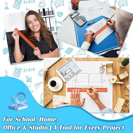 36 Pack 12 Inch Clear Orange Plastic Rulers Bulk, Transparent Metric Rulers with Centimeters and Inches, Straight Measuring Rulers for Back to School, Kids Classroom School Office Home Supplies