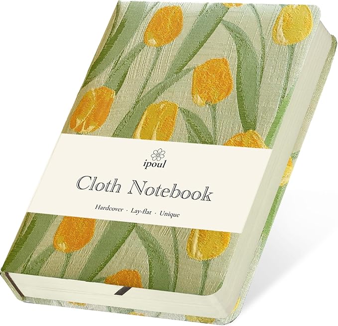 Small Journal for Women, Floral Notebook, B6, 5x7, Ruled Notebook & Blank Sketchbook, Embroidered Journal, Hardcover, Lay Flat, Personal Writing Journal for Women, Cute Journal, Tulip Flower