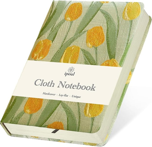 Small Journal for Women, Floral Notebook, B6, 5x7, Ruled Notebook & Blank Sketchbook, Embroidered Journal, Hardcover, Lay Flat, Personal Writing Journal for Women, Cute Journal, Tulip Flower