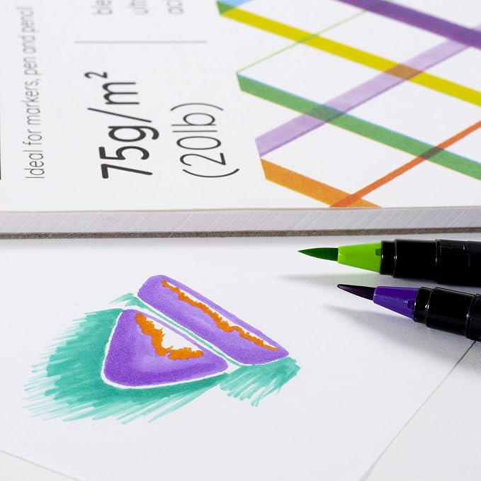 Marker Paper - 9 x 12 inch Marker Paper Sketchbook, 50 Sheets Per Pad, White Acid-Free, 75 GSM Paper, Lightweight and Sketching and Drawing Pages, (Pack of 2)