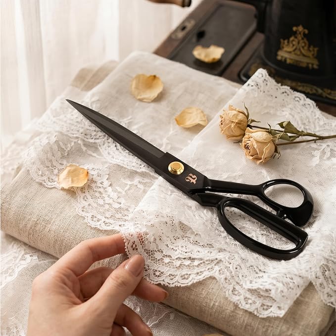 Professional Tailor Scissors 9 Inch for Cutting Fabric Heavy Duty Scissors for Leather Cutting Industrial Sharp Sewing Shears for Home Office Artists Dressmakers