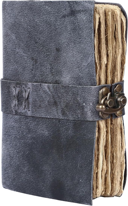 Vintage Leather Journal Handmade Buffalo Deckle Edge Paper – Leather Bound Journal for Women Men Vintage C-Lock Closure Ideal for Writing & Travel for Artists