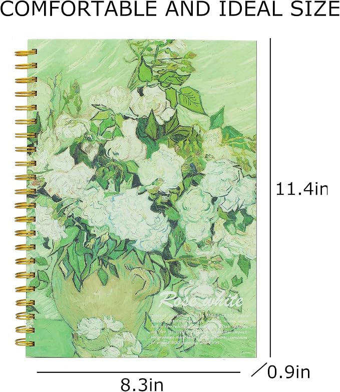 Van Gogh Mixed Media A4 Sketch Book, Spiral Bound Sketch Pad, 1 Pack 60Sheets (98lb/160gsm), Acid Free Art Sketchbook Sketching Drawing Painting Thick Paper for Kids Adults Beginners Artists