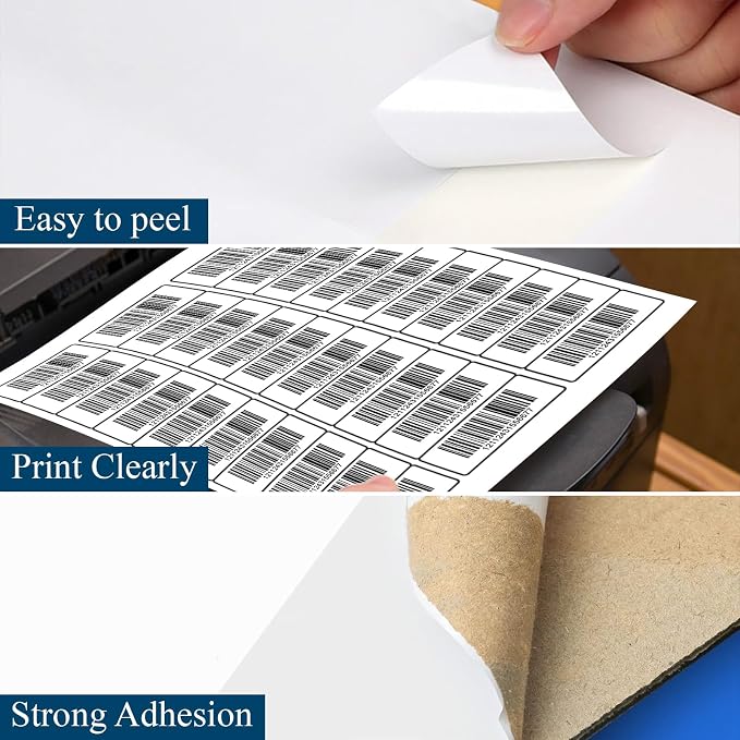 (1000 Sheets, 30000 Labels) Sticker Paper, 1" x 2 5/8" Shipping Address Labels, 30 Per Page Self Adhesive Mailing Label for Laser and Inkjet Printers