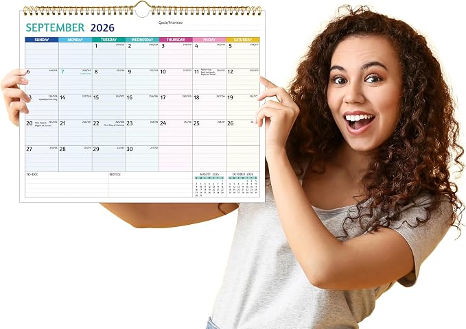 2026-2027 Wall Calendar - Run Now to Jun 2027, 14.57 x 11.42 In, 2026 Calendar, 18 Months Calendar 2026-2027, Monthly Calendar with Ruled Blocks, Thick Paper, Holidays, To-do ＆ Notes
