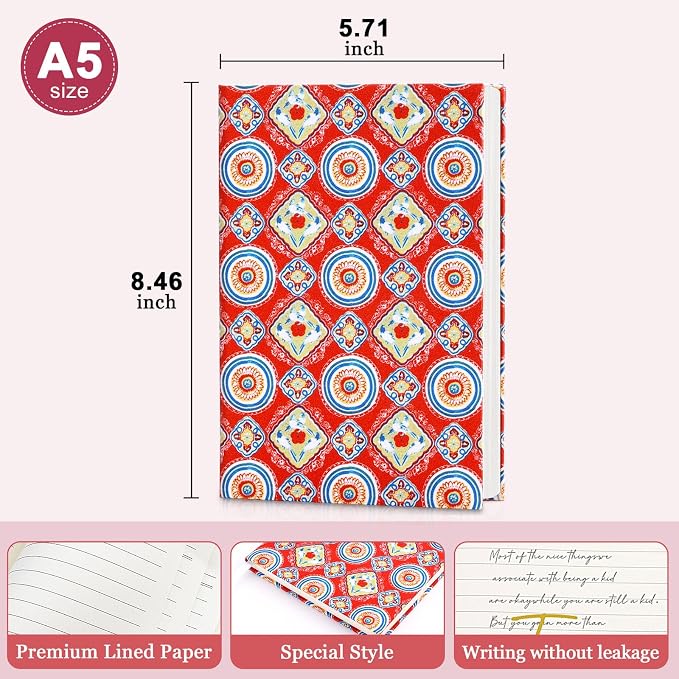 Journal Notebook, Fabric Vintage Journal Hard Cover Lined Notebook, 192 Pages A5 College Ruled Notebook for Work & Note Taking, Perfect for Office School Home Supplies （Artascope）