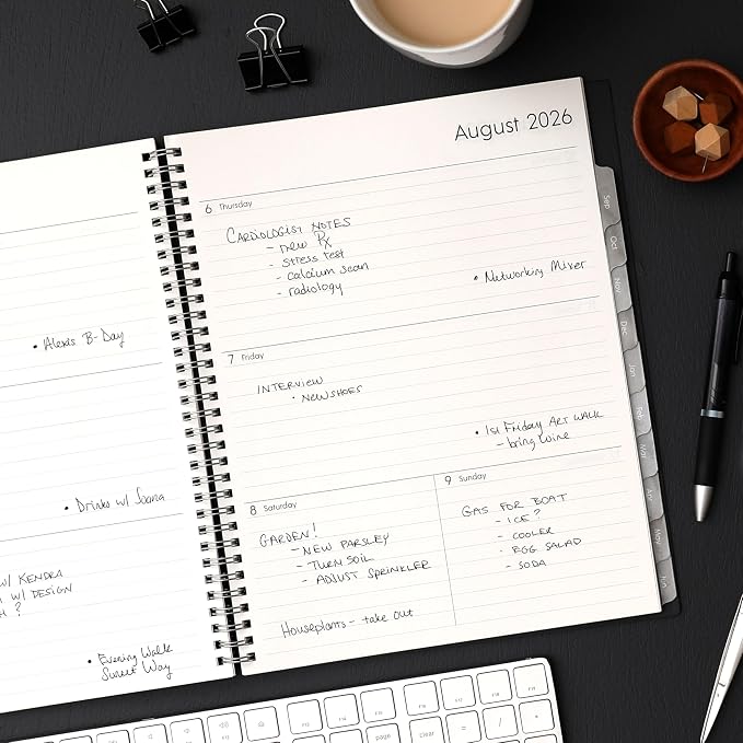 Blue Sky 2026-2027 Weekly and Monthly Academic Year Planner Calendar, July 2026 - June 2027, 8.5" x 11", Flexible Cover, Wirebound, Laminated Tabs, Enterprise