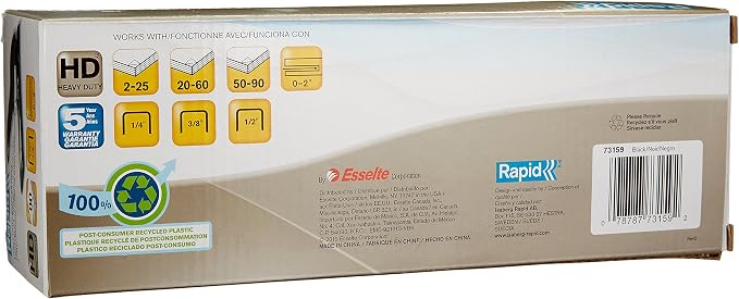 Rapid HD80 Personal Heavy-Duty Stapler, Black (Pack of 2)