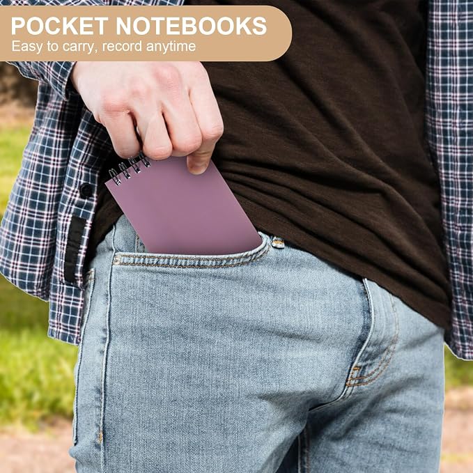 Thboxes 8 Pack Pocket Notebooks, 3 x 5 Spiral Notepads Mini Notebook 60 Sheets/120 Pages Small Notebooks with Lined Pages Memo Pads for School College Office