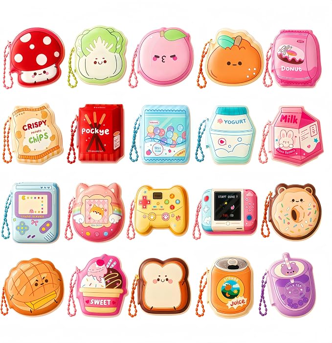 20 Pack Cute Sticky Notes with Chain, Squishy Mini Memo Pads, 20 Styles | 20 Cute Squishy Memo Pads in 5 Fun Series, Pocket-Size Sticky Notes for Planners, Journaling, Rewards, Party Favors and Gifts