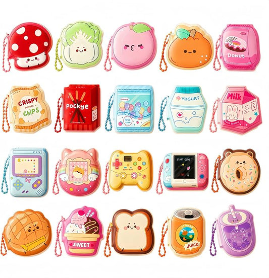20 Pack Cute Sticky Notes with Chain, Squishy Mini Memo Pads, 20 Styles | 20 Cute Squishy Memo Pads in 5 Fun Series, Pocket-Size Sticky Notes for Planners, Journaling, Rewards, Party Favors and Gifts