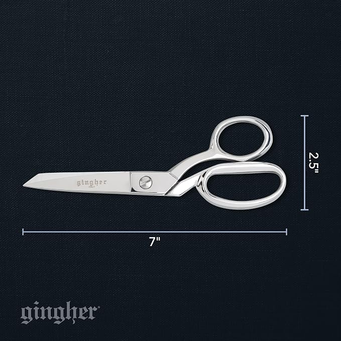 Gingher 7" Professional Dressmaker Scissors for Fabric Cutting & Sewing