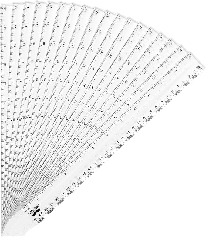 Mr. Pen- Plastic Rulers, 12 Inch, 18 Pack, Easy-to-Read Markings | Scratch-Resistant Design, Durable Clear Ruler for Crafting Office & School, School Supplies, Transparent Bulk Rulers