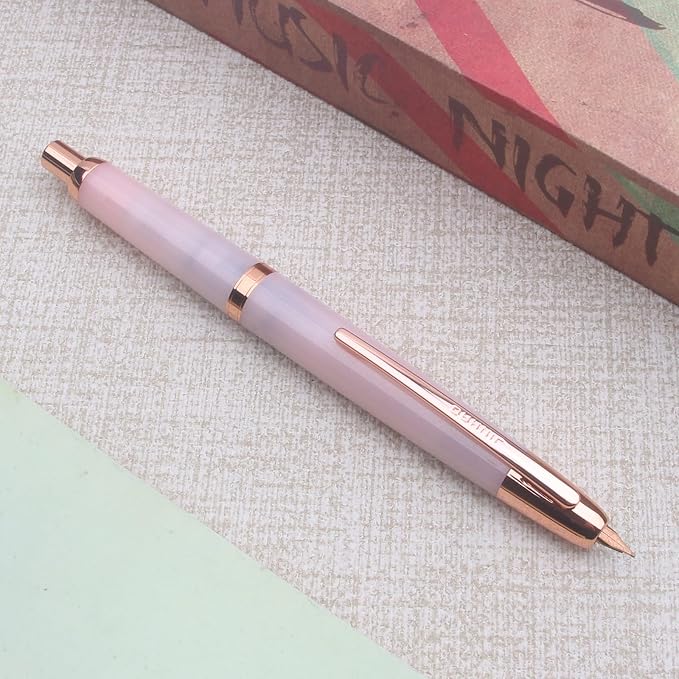 JINHAO 20 Pink Red Gold Clip Press Fountain Pen Retractable Nib Ink Pen with Converter Stationery School Supplies
