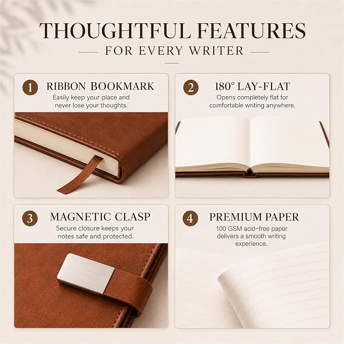 CRME Personalized Leather Journal with Pen and Gift Box,Engraved A5 Hardcover Notebook with Custom Name,Personalized Notebook and Pen Set for Office Work Travel,5.8"x 8.3",Blue