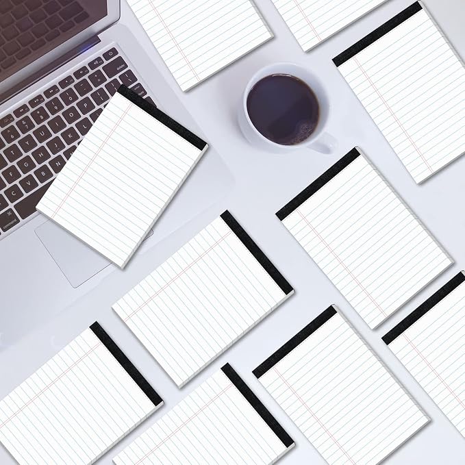 10 Pads Legal Pads 4x6 Inch Lined Ruled Perforated Writing Pad Small Notepads for Grocery List Shopping List To-Do List Narrow Rule Pad (30-Sheet/Pads) College Ruled Memo Pad Scratch Pad Lined Note