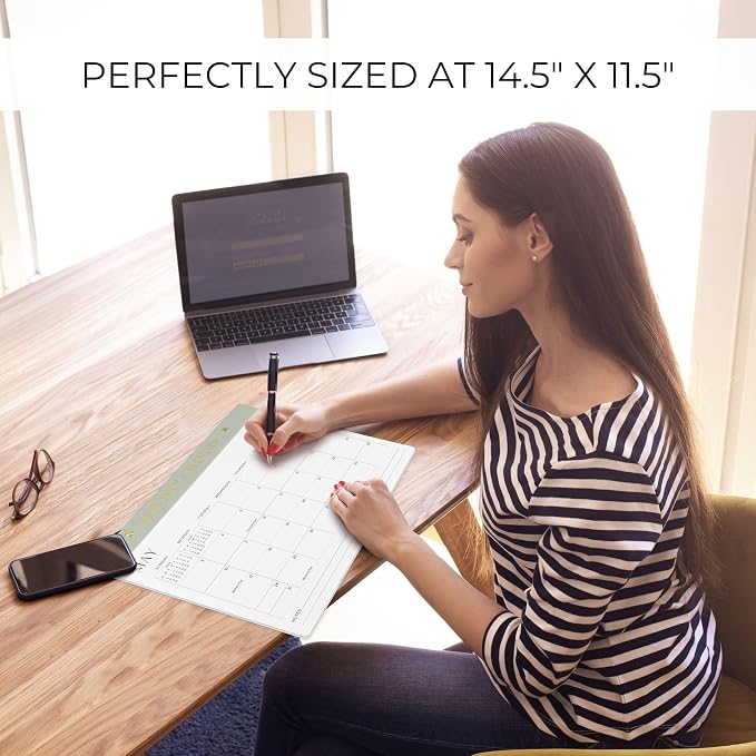 Aesthetic 2026-2027 Desk Calendar - Runs From January 2026 Until July 2027 - Minimalistic Office Desktop/Wall Calendar 14.5"x11.5" for Easy Organizing