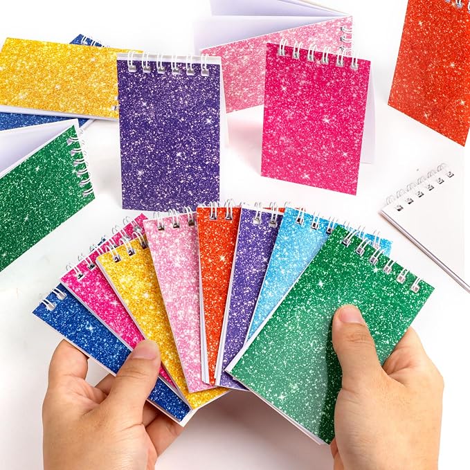 Hooqict 24 Pack Small Pocket Notebook Mini Notepads for Kids Party Favors Small Spiral Notepads Colorful Mini Notebooks Bulk Memo Pads for Work, Office, School, Classroom, 3.9 x 2.4 Inches