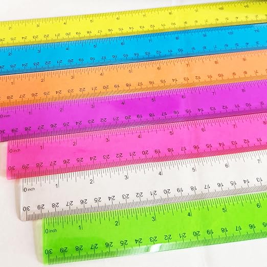 Ruler 12 inch Rulers for Kids Plastic Clear Ruler Bulk for Classroom School Must Haves Supplies Tools Elementary Ruller with Centimeters