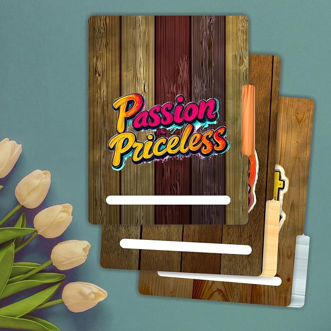 PARTH IMPEX 12 Pack Motivational File Folders, 1/3 Cut Tab (9.37” x 11.75”) | with Assorted Positions, Letter Size Paper Holders Matte Finish Laminated for Office School Work - Rustic Wood Design