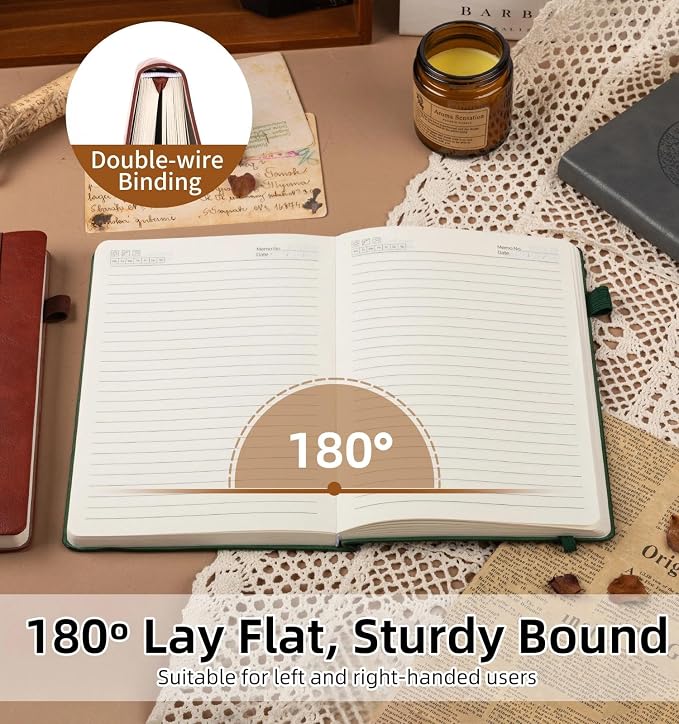 Lined Journal Notebook, A5 Leather Vintage Journals for Writing, 288 Pages College Ruled Notepad for Women Men, Vegan Leather Daily Notebook for Work, School, Travel, Note Taking(Tree of Life, Brown)