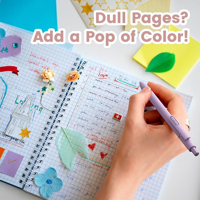 8 Pack Colored Gel Pens with Fidget, Morandi Color Ink No Smudge | 0.7mm Fine Point Smooth, Left-Handed Quick-drying Coloring Pens for Journaling, School Office Supplies, Gift for Women Men