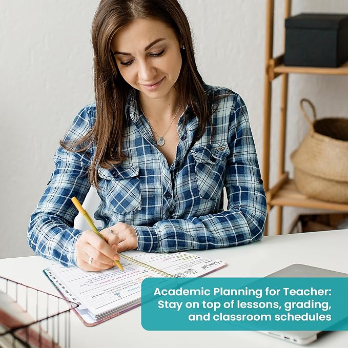 Planner 2026-2027, Academic Year Monthly and Weekly Calendar Planner, Jul 2026 - Jun 2027, Hardcover Teacher Student Planning Agenda book with Tabs, Perfect for School Office Supplies, 6.3" x 8.5" - Galaxy Flow