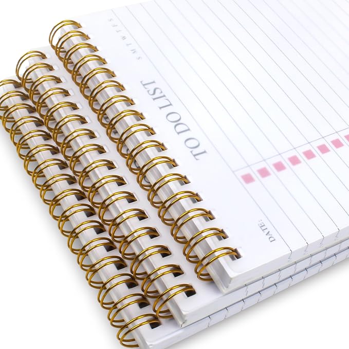 To Do List Notepad, Undated Daily Planner Notepad, A5 (5.5" x 8.3"), Pink | To Do List Notebook, Checklist Planner, Waterproof Spiral Notepad, for Work, Office Supplies, School Planner, 52 Sheets/Pack