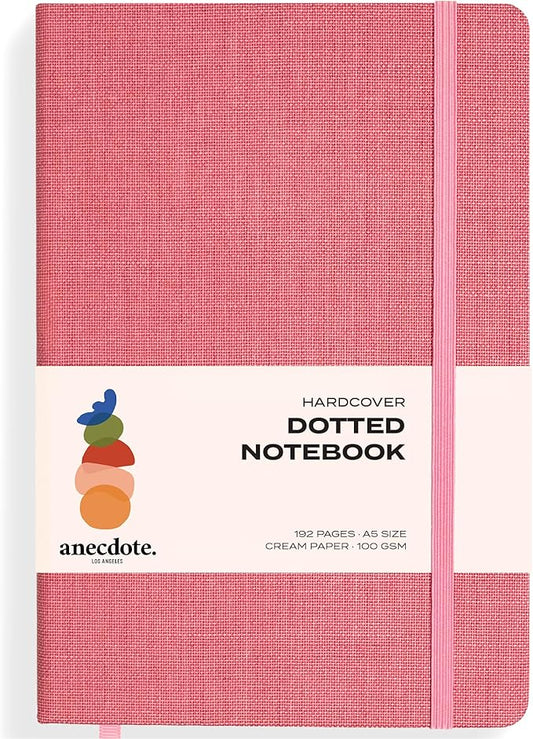 ANECDOTE. Dotted Journal Notebook, 192 Pages, A5 size: 8.3" x 5.4", Thick 100 GSM Paper, Dotted, Hardcover. Journal for Women and Men, Perfect Notebook for School, Work and Travel (Blossom)