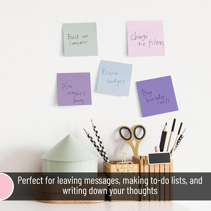 Mr. Pen- Sticky Notes, 3"x3", 12 Pads, 600 Sheets, Colorful | Sticky Notes Bulk, Self-Stick Note Pads, Perfect for Office, School, Home, Study & Organization