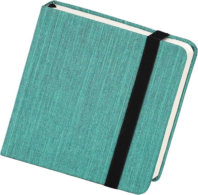 Funto Watercolor Journal, 4.7x4.7, 24 Sheets 100% Cotton Cold Press Paper 300gsm/140lb, Acid-Free Travel Sketchbook for Artists & Adults (Deep Green)