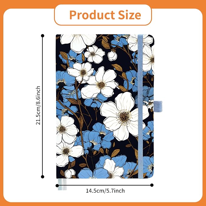 Mlife Lined Journal Notebook for Women & Men,A5 Hardcover PU Leather Journals for Writing,100 GSM Thick Paper, Perfect for College,Work,Office Supplies,Garden B
