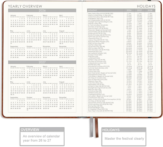 2026-2027 Planner - Planner 2026-2027 Weekly and Monthly with Stickers, JUL. 2026 - JUN. 2027, 5.75" X 8.25", Academic Calendar Planning with Premium Paper, Pen Holder, Inner Pocket and 44 Notes Pages