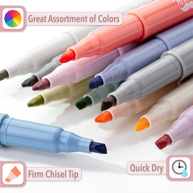 Mr. Pen- Highlighters, 12 Pack, Morandi Colors, Chisel Tip, Quick-Dry | Smear-Resistant, Odorless Highlighters for School, Office & Journaling