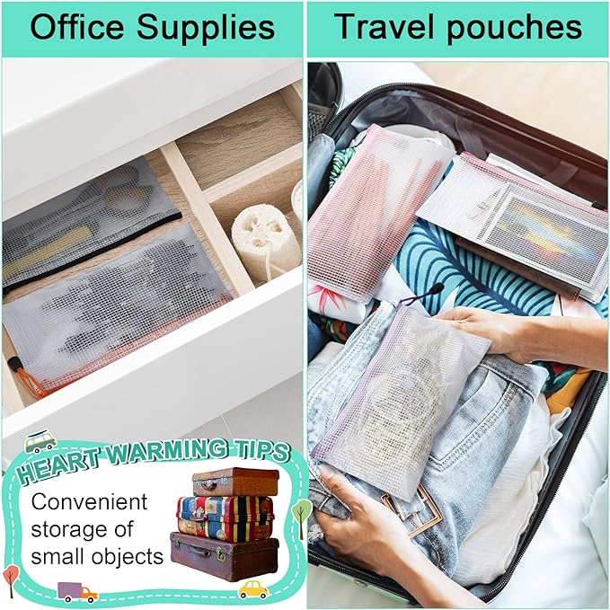 Harloon 150 Pack Pencil Pouch Bulk Gifts Graduation Mesh Zipper Pencil Cases 9.5 x 4.5 Inch Small Clear Holder Storage Multipurpose Cosmetics Toiletry Bags for Office Bill Travel(10 Colors)
