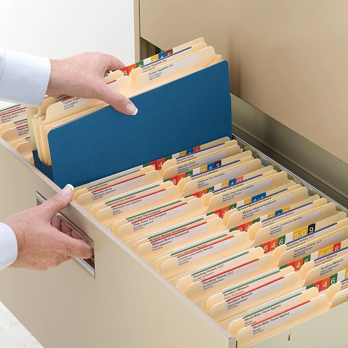 Smead File Pocket, Straight-Cut Tab, 5-1/4" Expansion, Letter Size, Assorted Colors, 5 per Pack (73836)