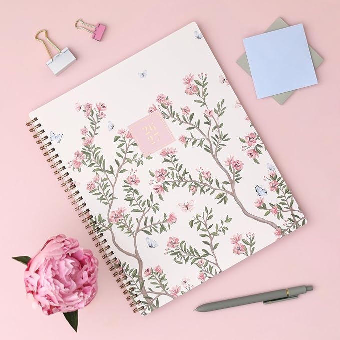 Blue Sky 2026-2027 Weekly & Monthly Academic Planner, 8.5"x11", Cherie | July 2026 - June 2027, Flexible Cover, Wirebound, Laminated Tabs, Storage Pocket, Stickers, Academic Year, Rachel Parcell