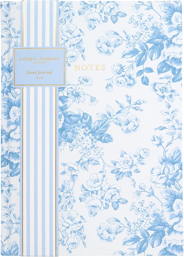 Laura Ashley Journal 256 Lined Pages Elegant Floral Hardcover Notebook | Scalloped Magnetic Flap Closure Keeps Notes Secure, Elegant Botanical Style Ideal for Diaries and Gifting
