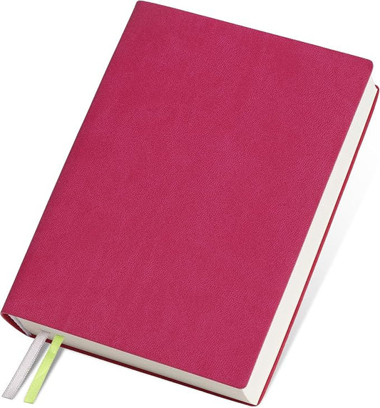 Thick Blank Journal Notebook 400Pages Hardcover Sketch Book Notebook Blank Journal Unlined No Lines Soft Leather Cover A6 (3.9 × 5.5) Journal Leather Notepad Drawing Book Memo Writing Sketch Pad Diary Notebook (Raspberry Pink-400 page)